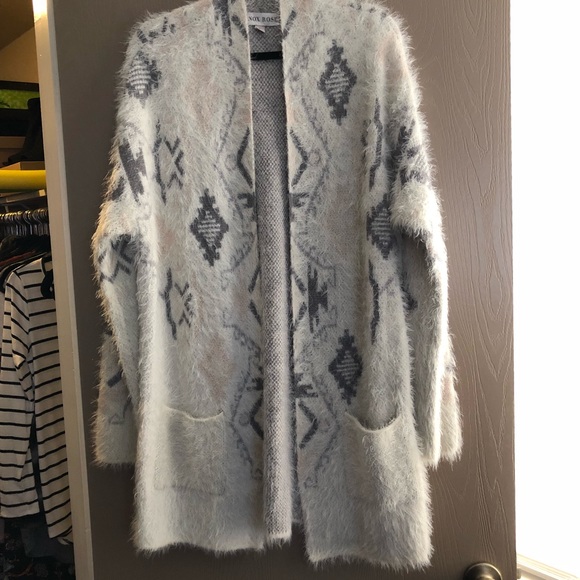 Knox Rose oversized fuzzy sweater coat large